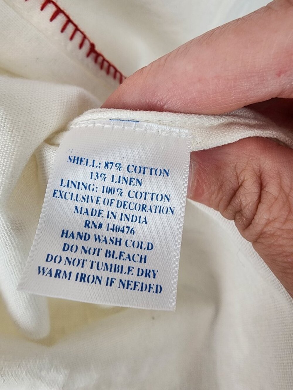 Faherty Maisie Embroidered Linen Blend Top White Feather Flock Size XL - Picture 11 of 11